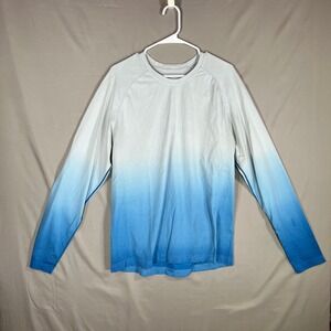 Figs Womens XXL Blue Ombre Performance Top Seamless Athletic Pullover